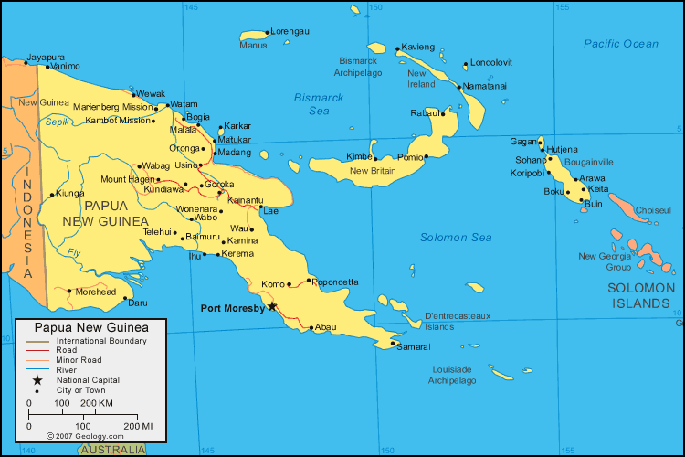 Popondetta map